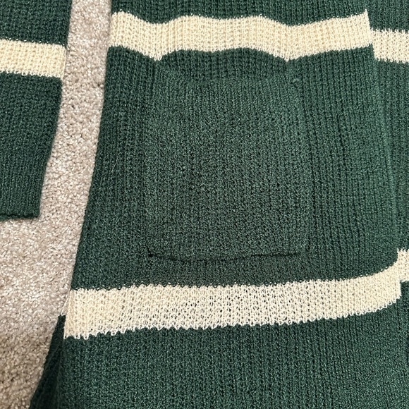 Green and White striped cardigan - Picture 2 of 5